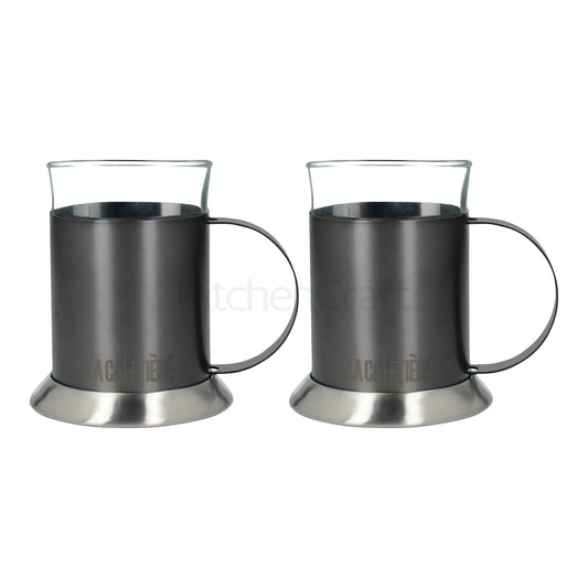 La Cafetiere Edited Glass Cups Gun Metal Grey 2-Pack