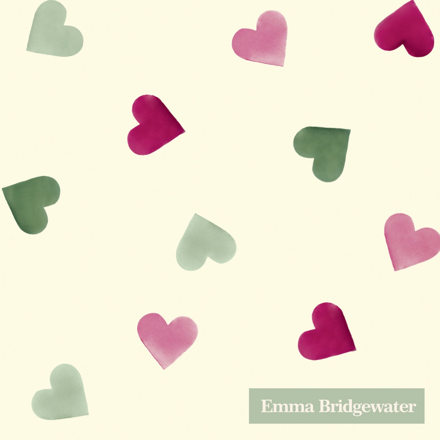 Emma Bridgewater Pink And Green Hearts Cocktail Napkins