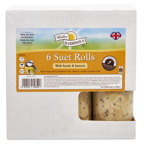 Harrisons Suet Roll with Seeds & Insects Box 6x500g