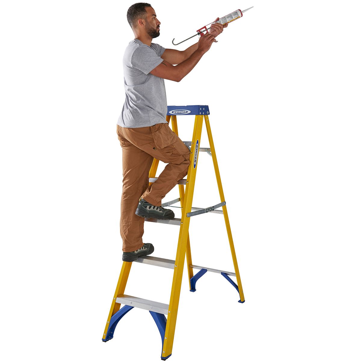 Werner Fibreglass Swingback Step Ladder 6 Tread