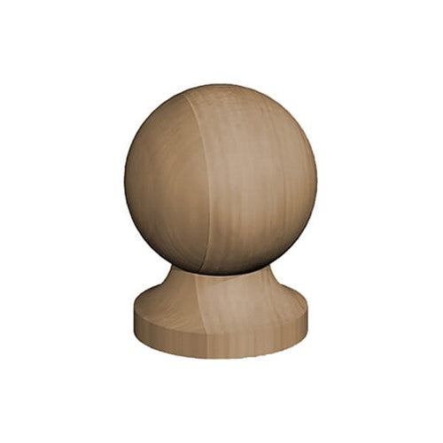 Post Ball & Collar Finial 4" 100mm Brown Treated
