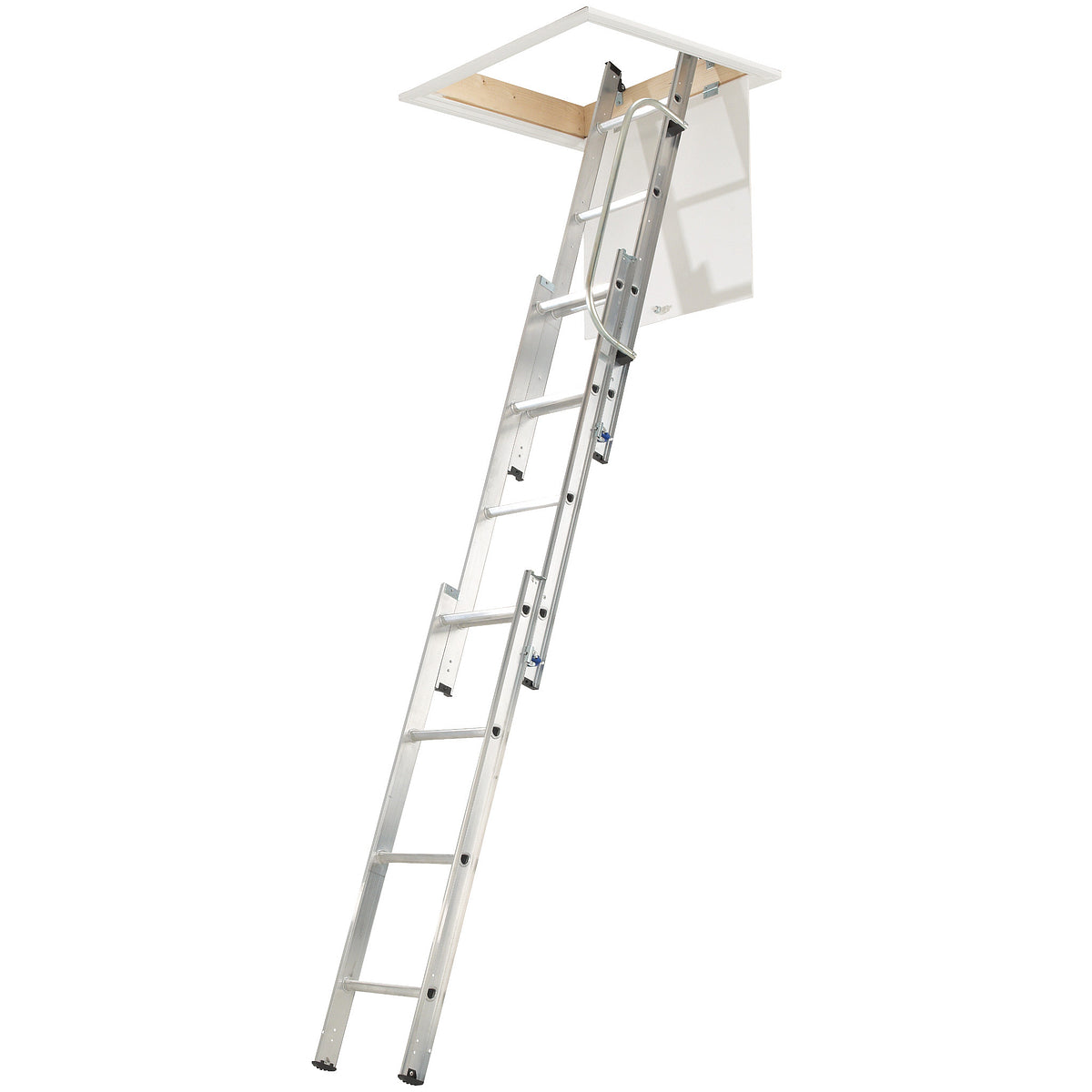 Werner 3 Section Aluminium Loft Ladder with Handrail