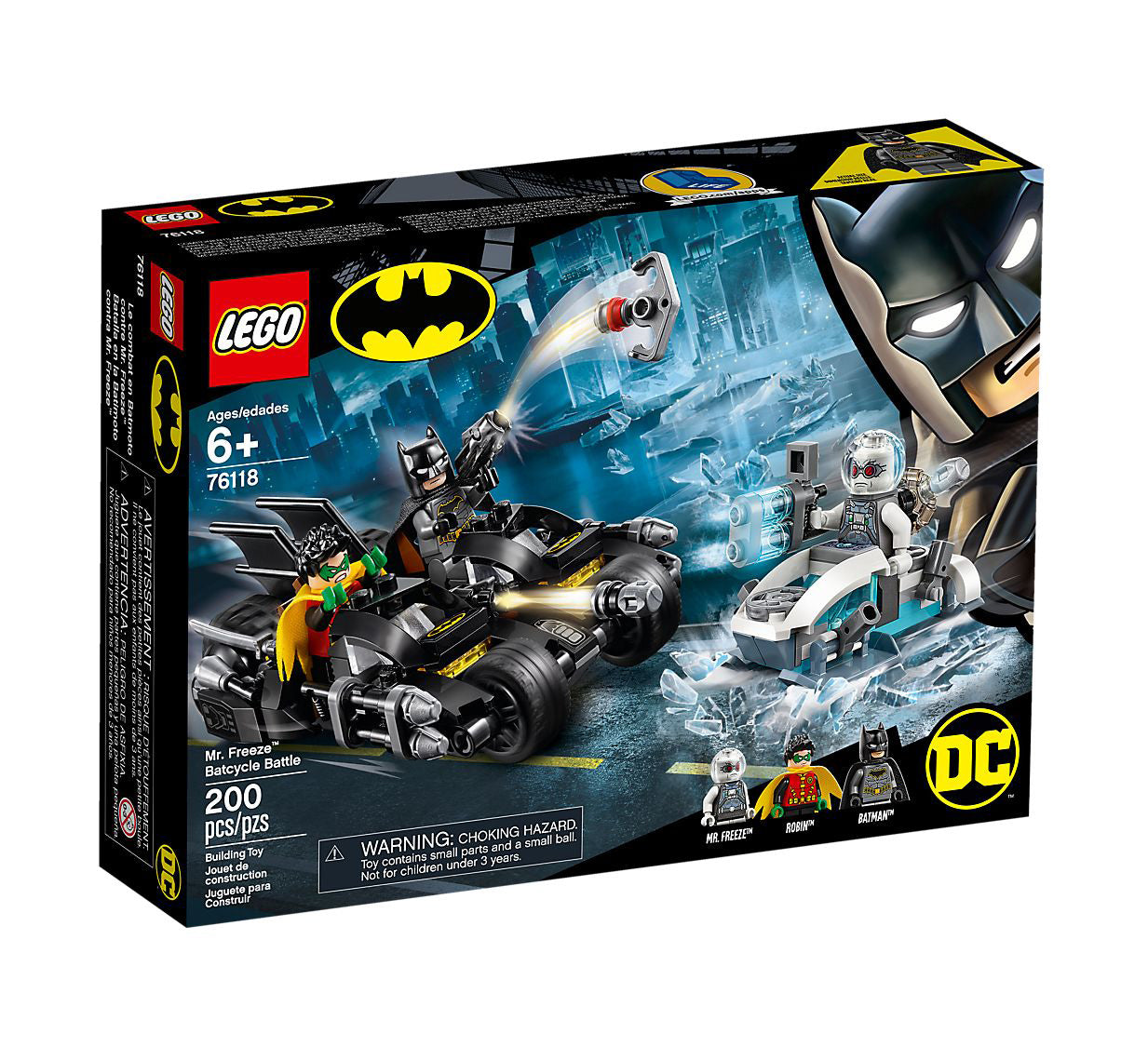 Lego DC Comics Super Heroes Mr. Freeze Batcycle Battle 76118