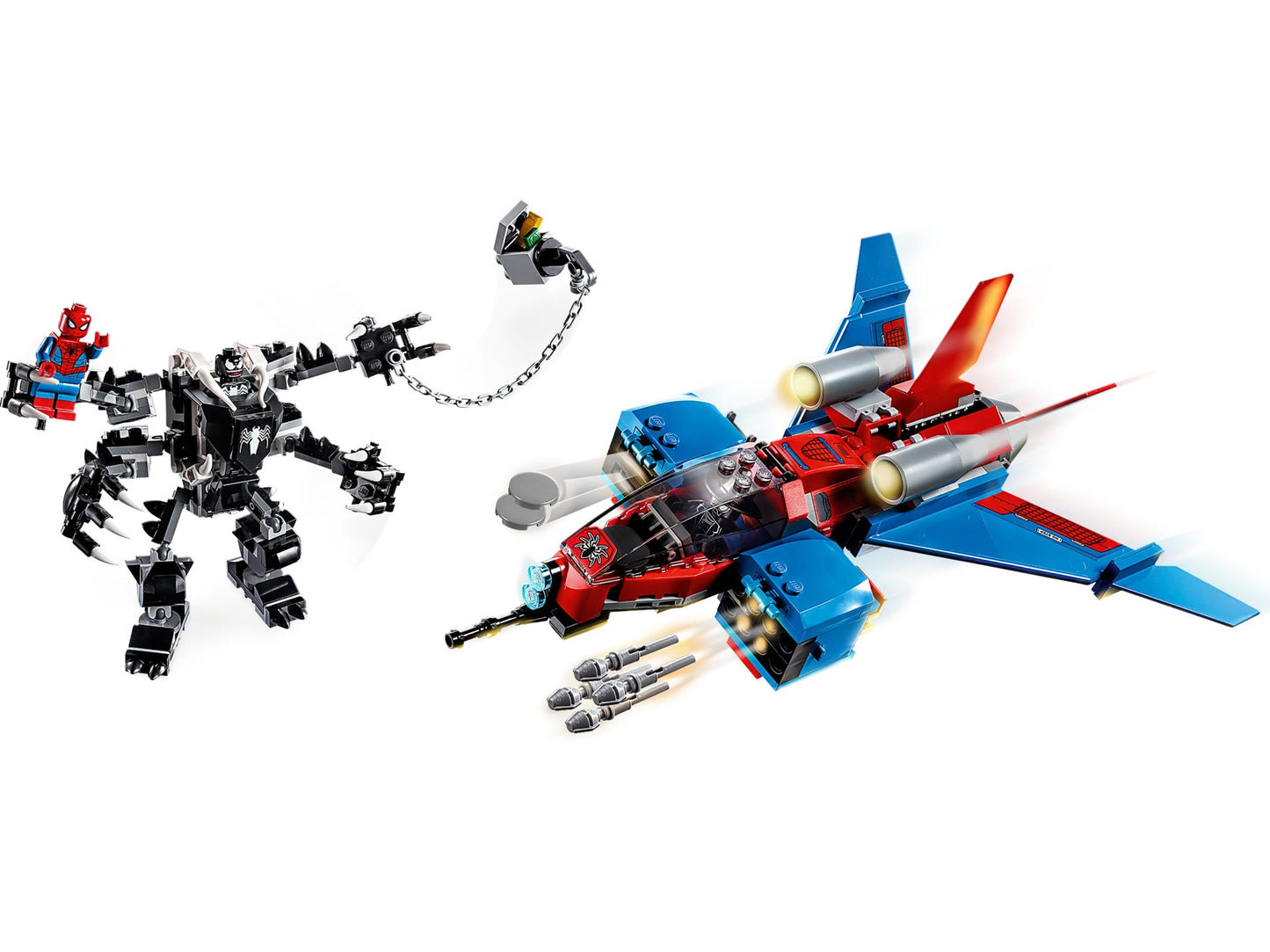 Lego Marvel Spiderman Spiderjet vs Venom Mech 76150