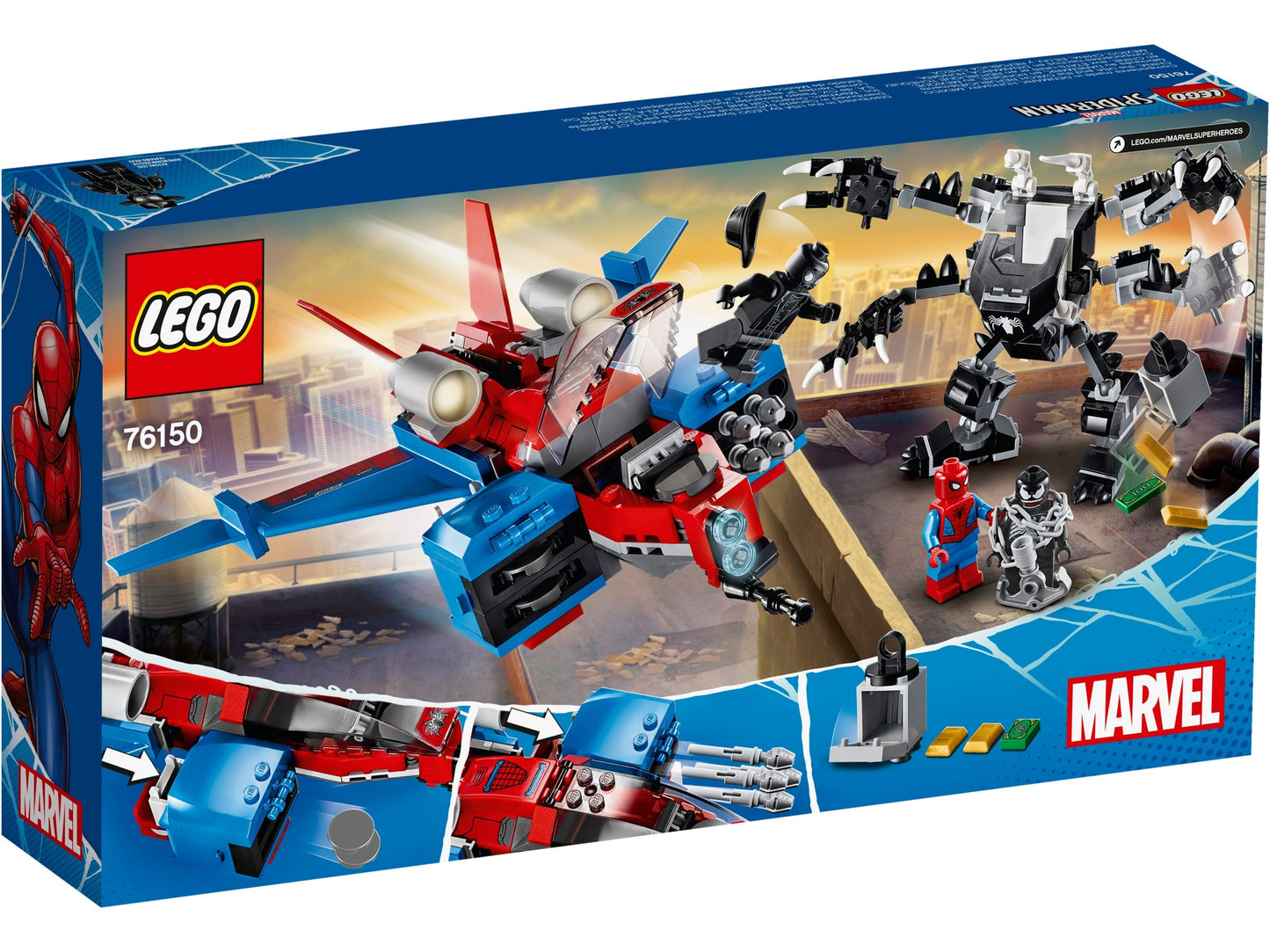 Lego Marvel Spiderman Spiderjet vs Venom Mech 76150