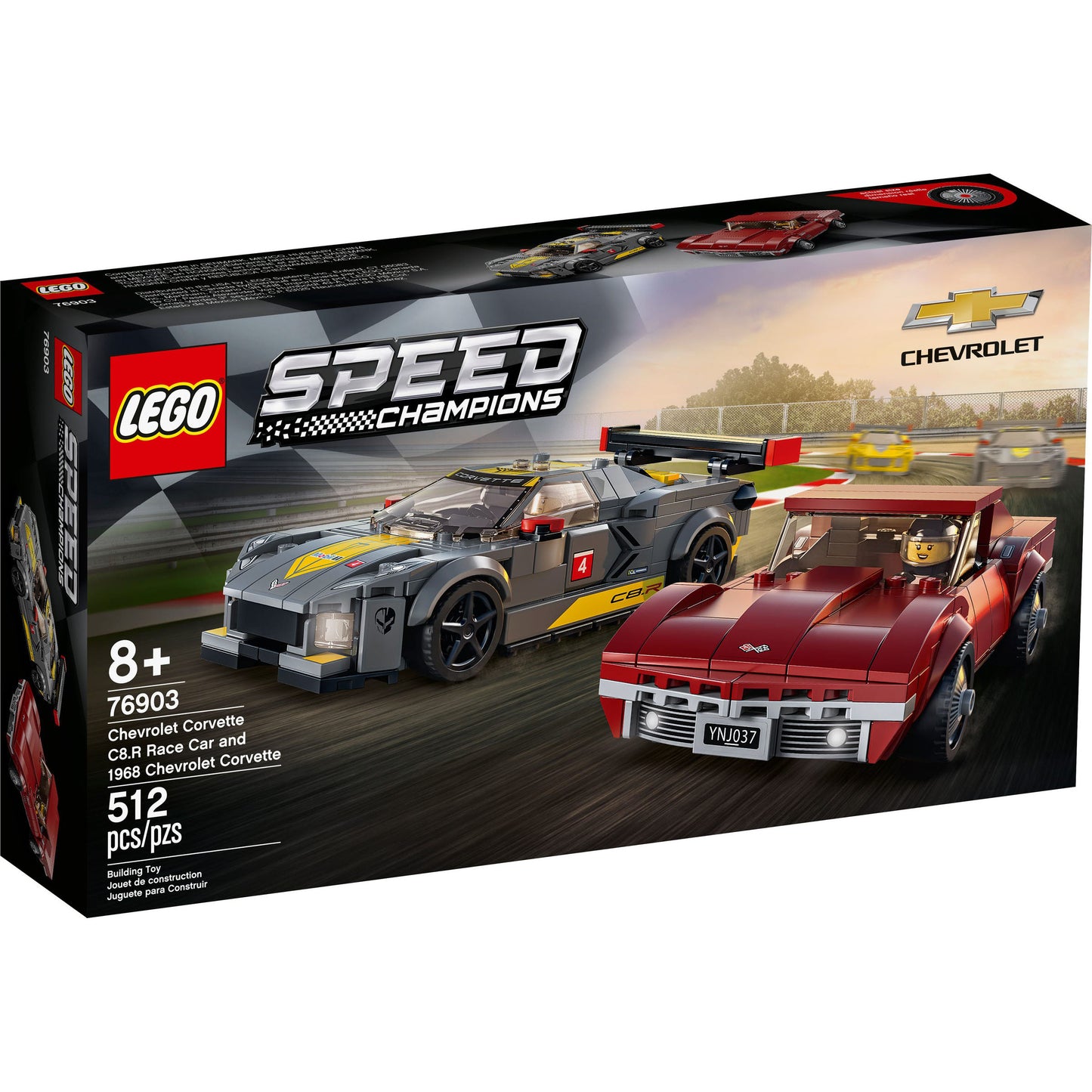 Lego Speed Champions Chevrolet Corvette C8.R Race Car & 1968 Chevrolet Corvette 76903