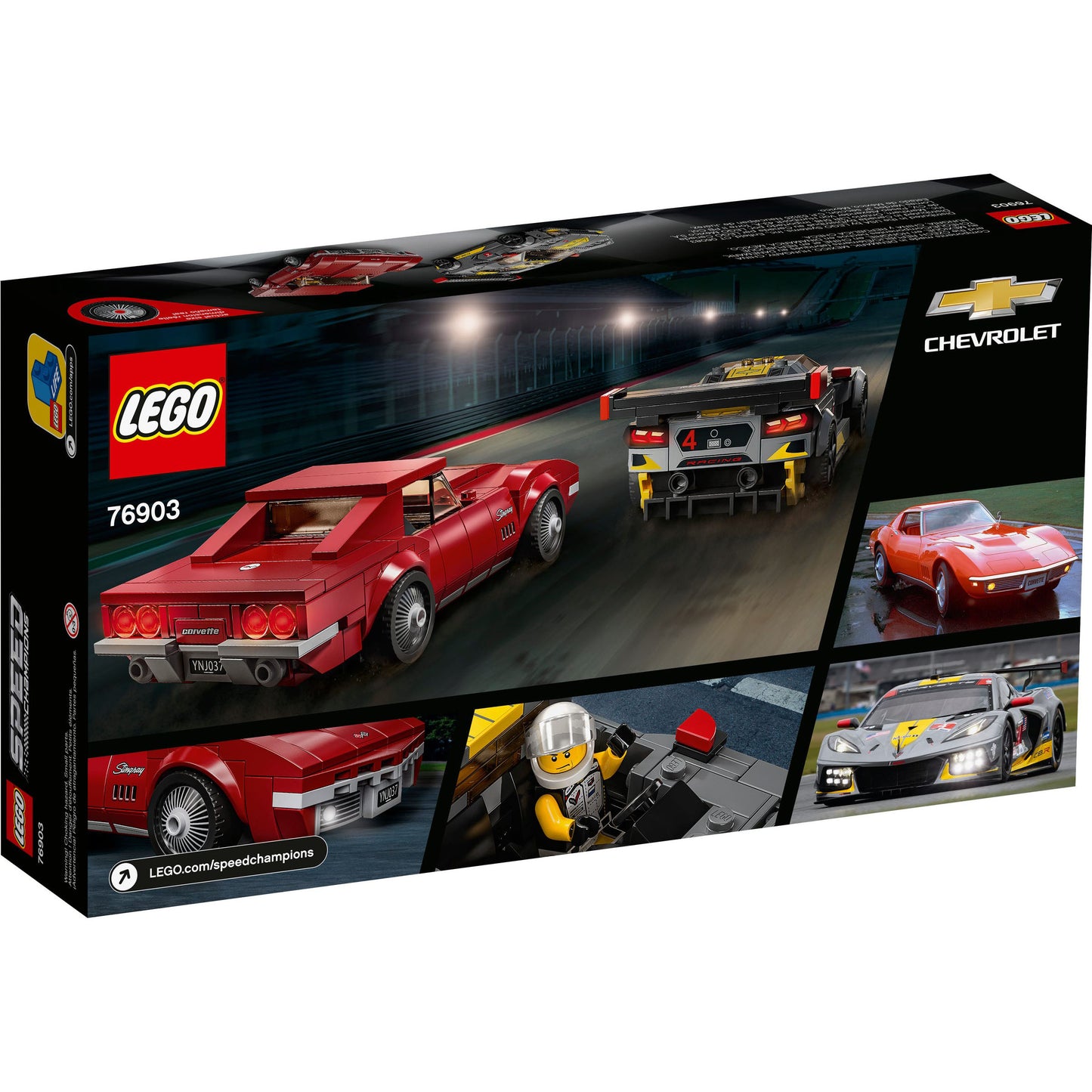 Lego Speed Champions Chevrolet Corvette C8.R Race Car & 1968 Chevrolet Corvette 76903