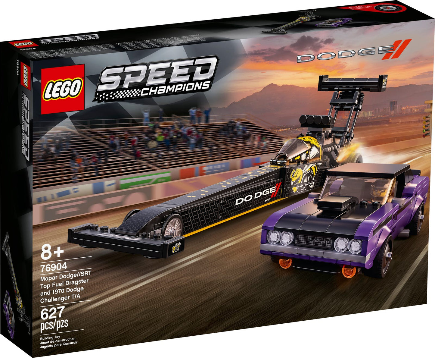 Lego Speed Champions Mopar Dodge/SRT Top Fuel Dragster & 1970 Dodge Challenger T/A 76904