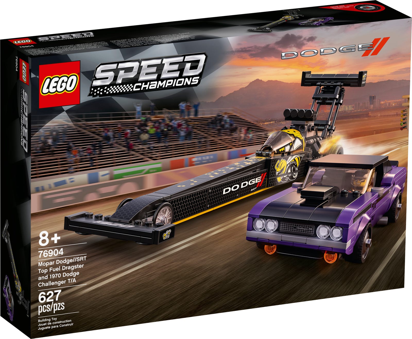 Lego Speed Champions Mopar Dodge/SRT Top Fuel Dragster & 1970 Dodge Challenger T/A 76904