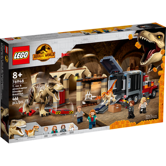 Lego Jurassic World Dominion T.Rex & Atrociraptor Dinosaur Breakout