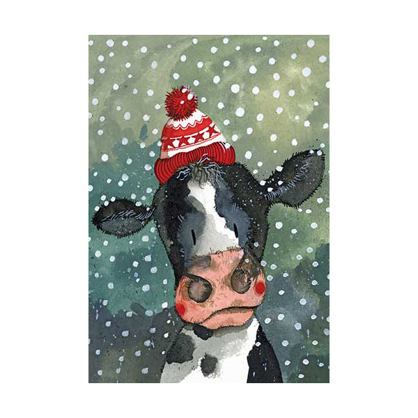 Alex Clark Christmas Christmas Cow Tea Towel