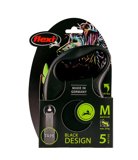 Flexi Lead Black Design Medium Tape 5m Green