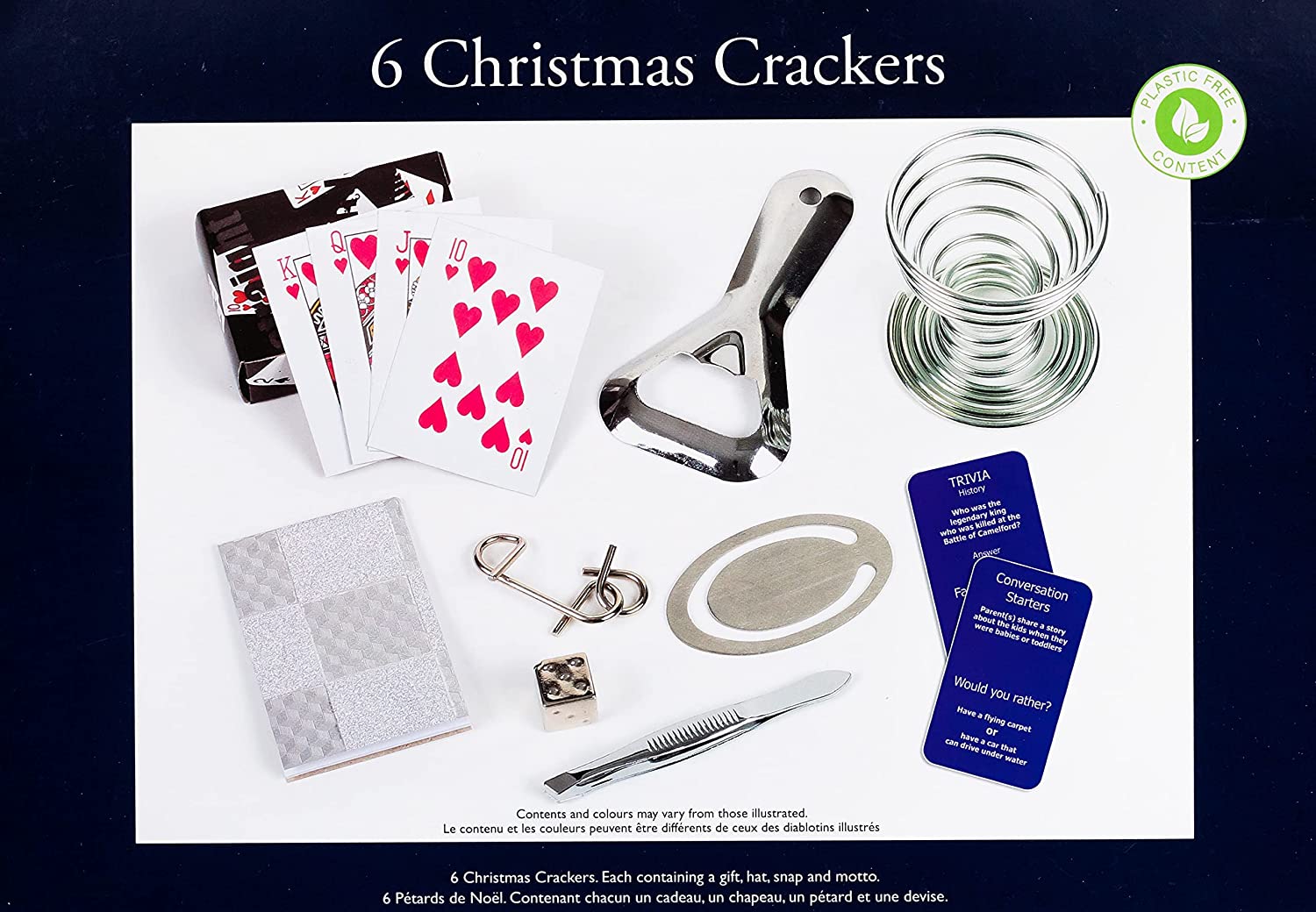 Tom Smith Christmas Crackers Silver & White Christmas 6 Pack