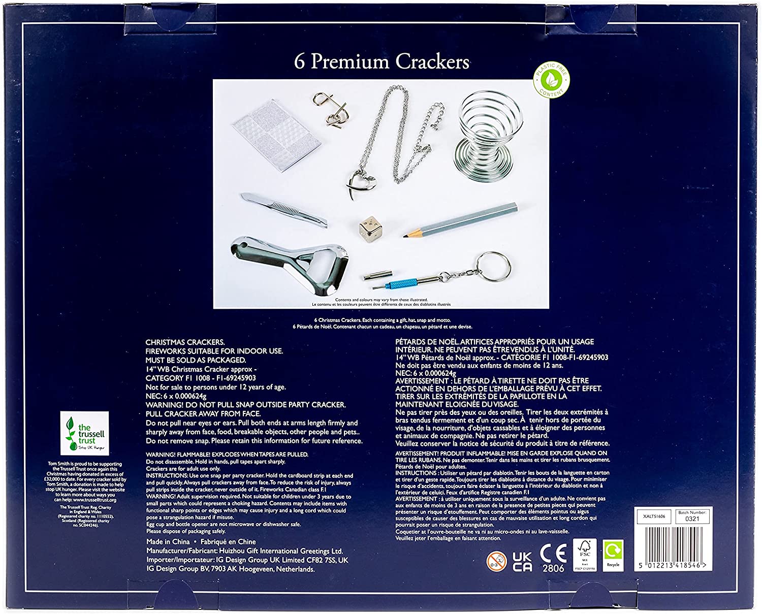 Tom Smith Christmas Crackers Silver & White 6 Pack