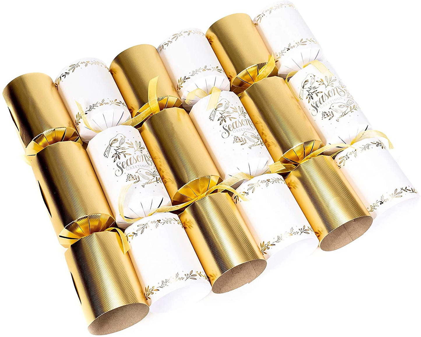 Tom Smith Christmas Crackers Gold & White 6 Pack