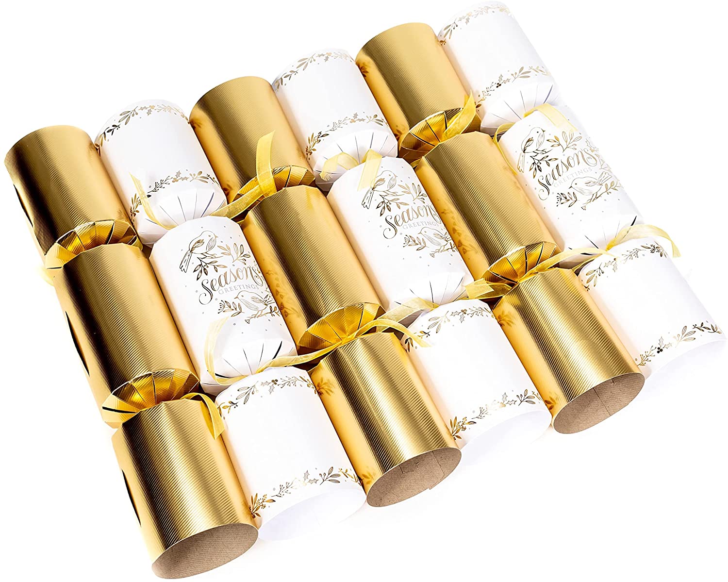 Tom Smith Christmas Crackers Gold & White 6 Pack