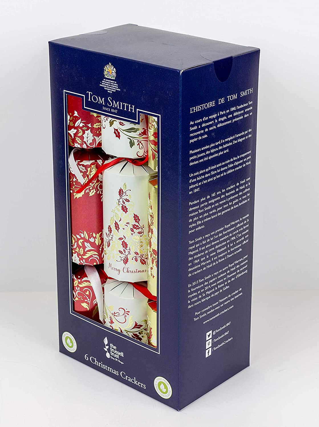 Tom Smith Christmas Crackers Red & Gold 6 Pack