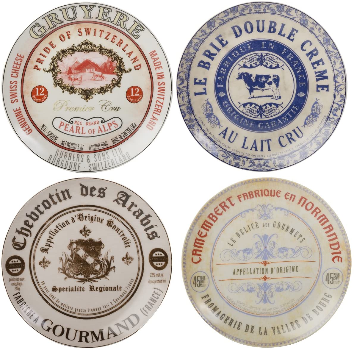 Creative Tops Gourmet Cheese Cheese Plates 4-Pack