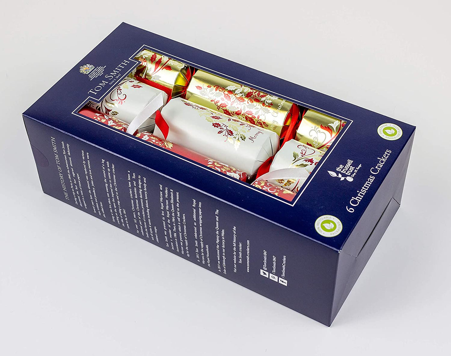 Tom Smith Christmas Crackers Red & Gold 6 Pack