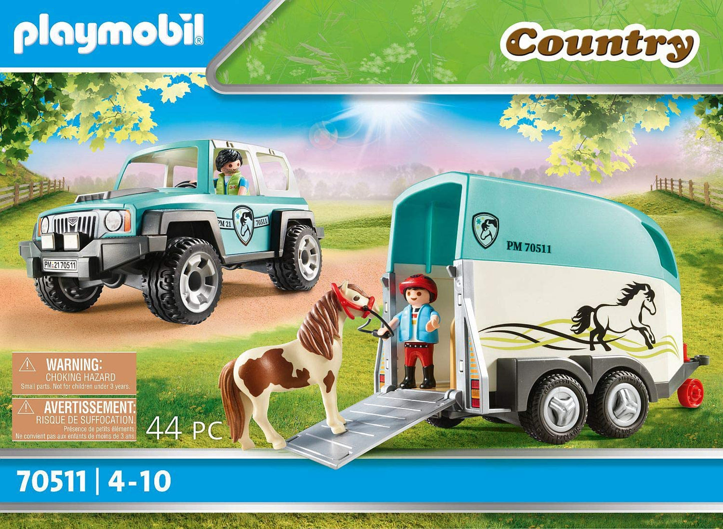 Playmobil Country Pony Farm Car with Pony Trailer 70511