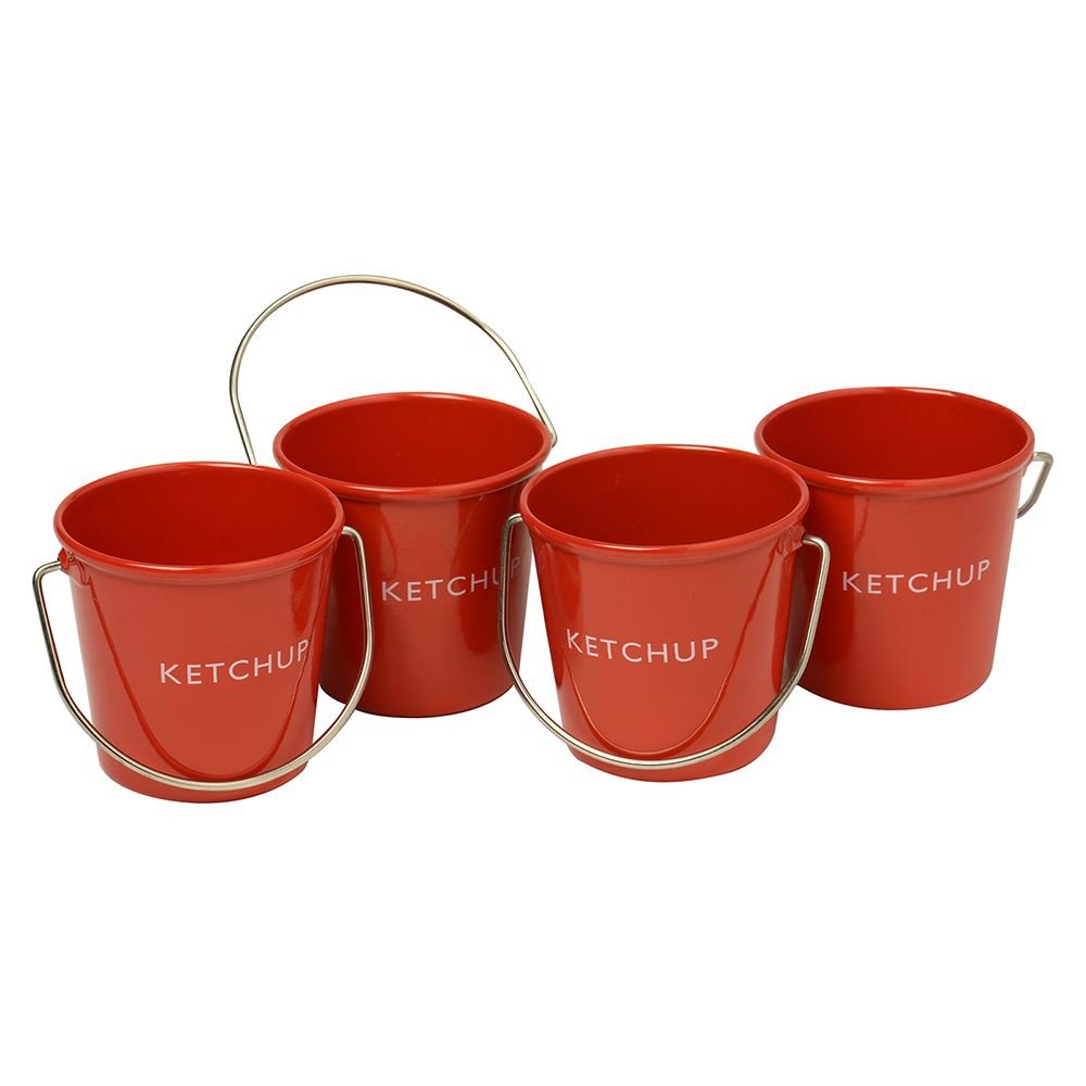 Eddingtons Ranch Condiment Ketchup Buckets Set of 4