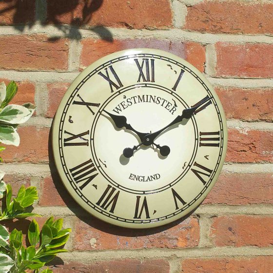 Outside In Designs Westminster Tower Wall Clock Cream 12in