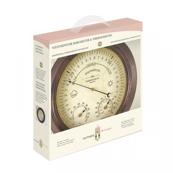 Outside In Designs Westminster Barometer & Thermometer 8in