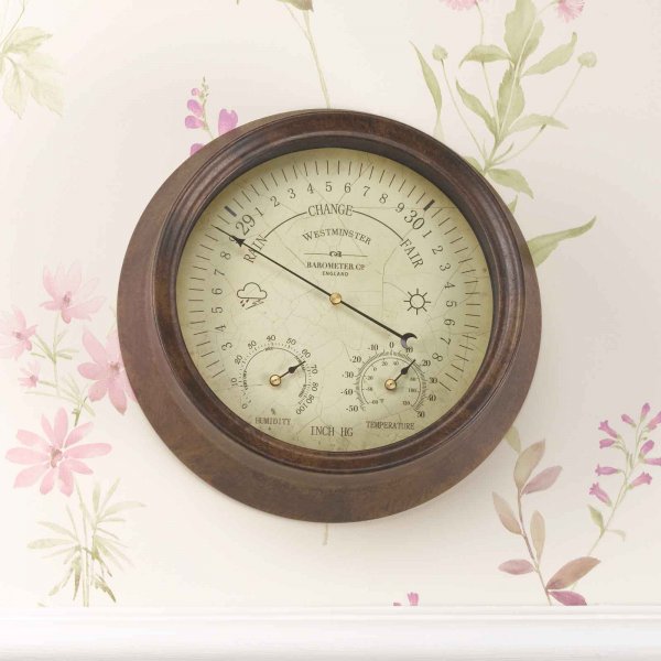 Outside In Designs Westminster Barometer & Thermometer 8in
