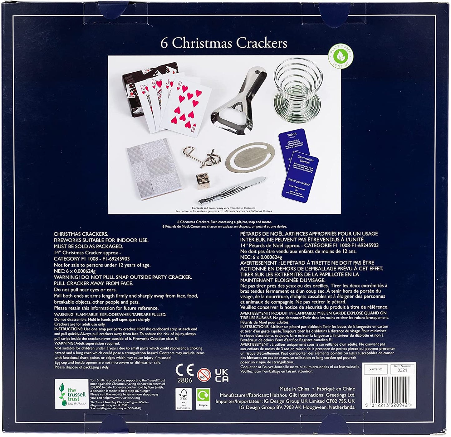 Tom Smith Christmas Crackers Silver & White Christmas 6 Pack