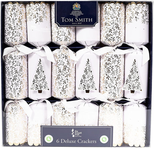 Tom Smith Christmas Crackers Gold & White 6 Pack