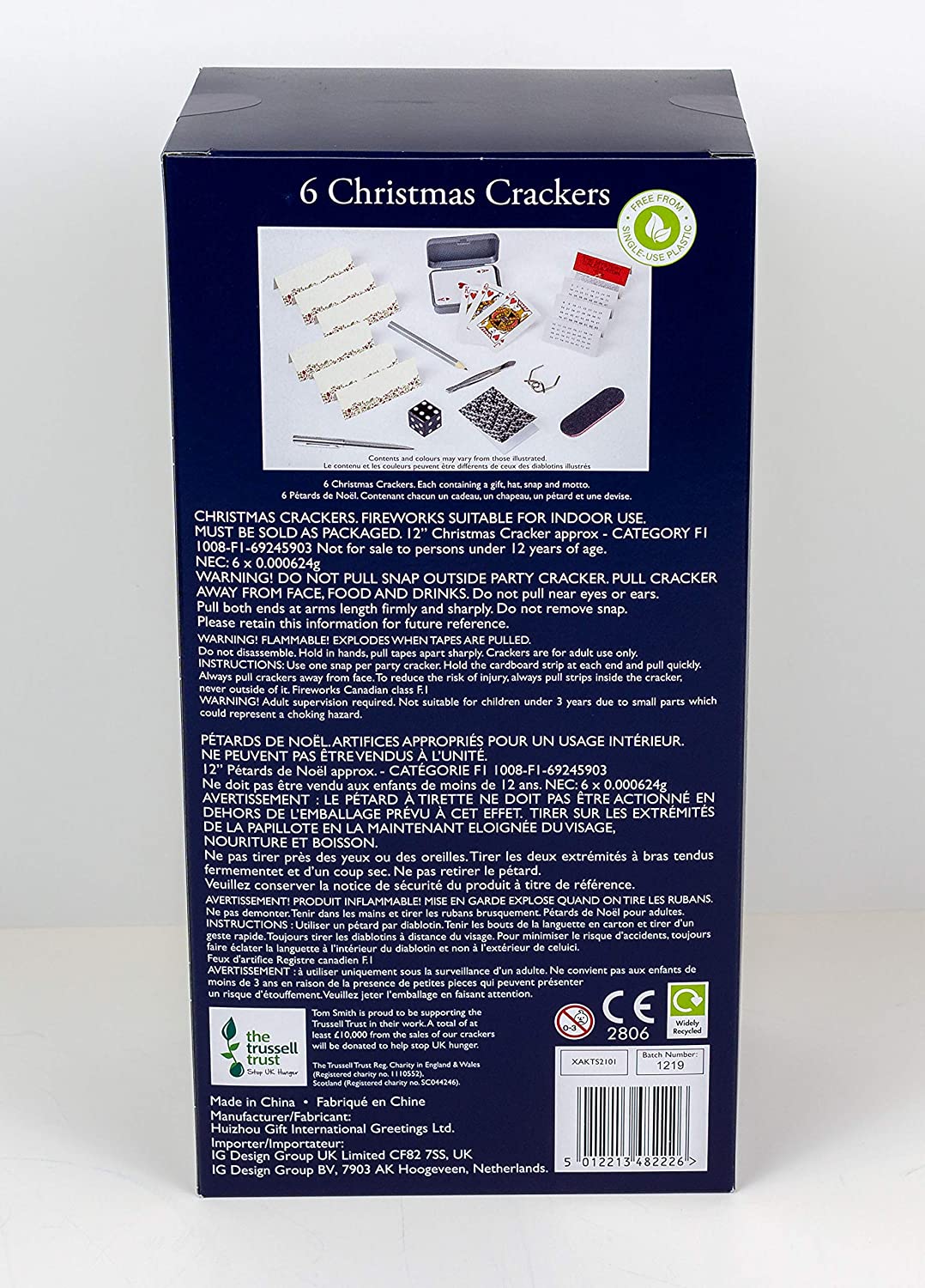 Tom Smith Christmas Crackers Red & Gold 6 Pack