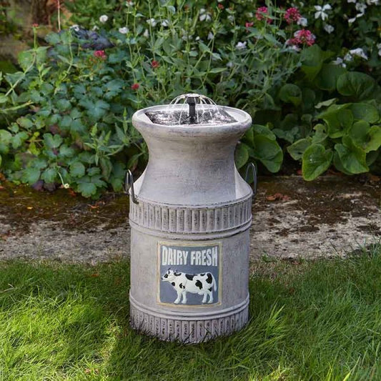Smart Garden Solar Milk Churn Fountain Water Feature