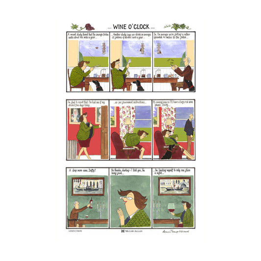 Samuel Lamont Tottering Wine O'Clock Tea Towel