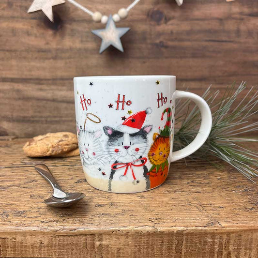 Alex Clark Christmas Ho Ho Ho Cats Mug