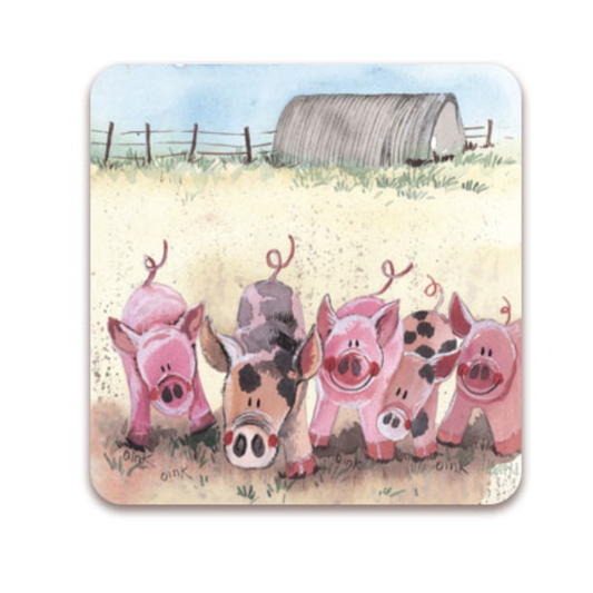 Alex Clark Five Little Pigs Coaster