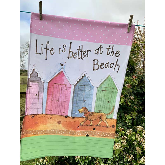 Alex Clark Life is Better at the Beach Tea Towel