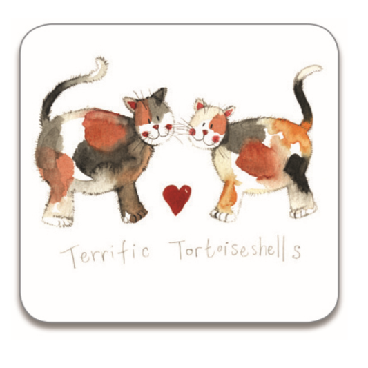 Alex Clark Cats Terrific Tortoiseshells Coaster