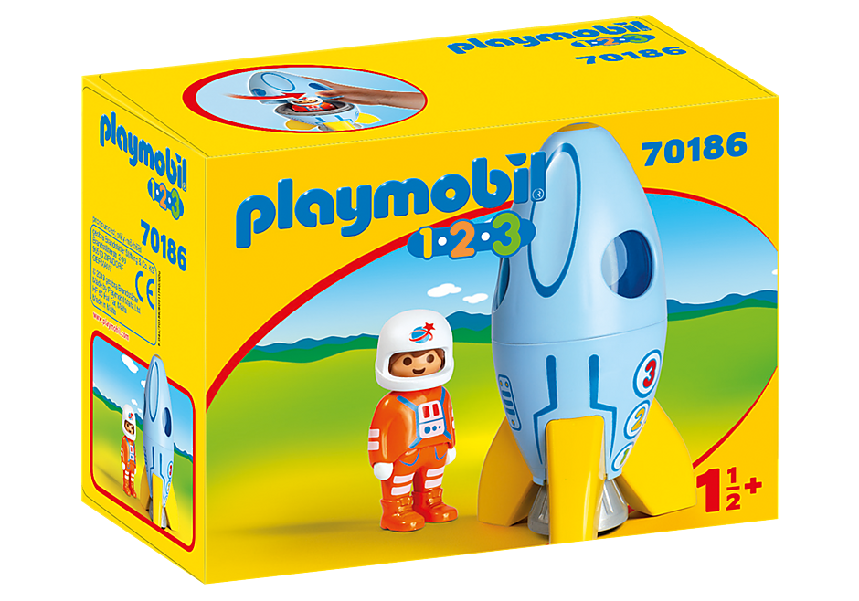 Playmobil 1.2.3 Astronaut w/ Rocket 70186