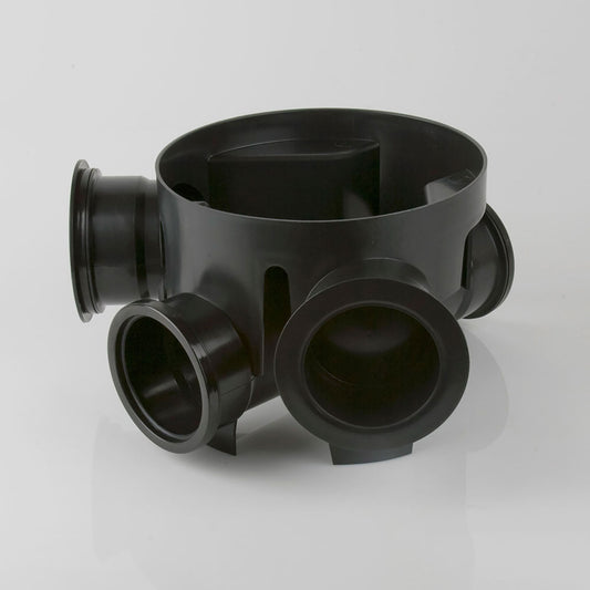 Brett Martin 280mm Dia. Shallow Access Chamber 205mm Invert Base & 2 Socket Plugs