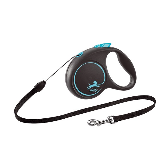 Flexi Lead Black Design Small Cord 5m Blue
