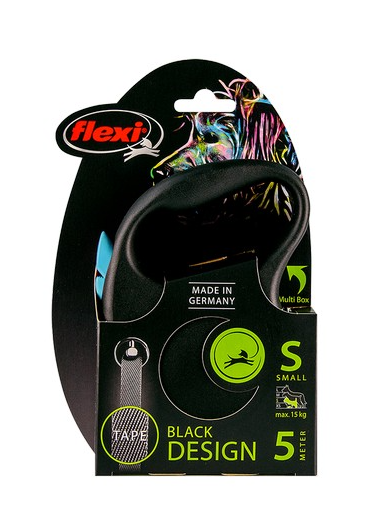 Flexi Lead Black Design Small Tape 5m Blue