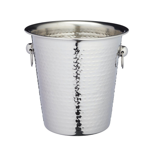 BarCraft Hammered-Steel Sparkling Wine & Champagne Bucket