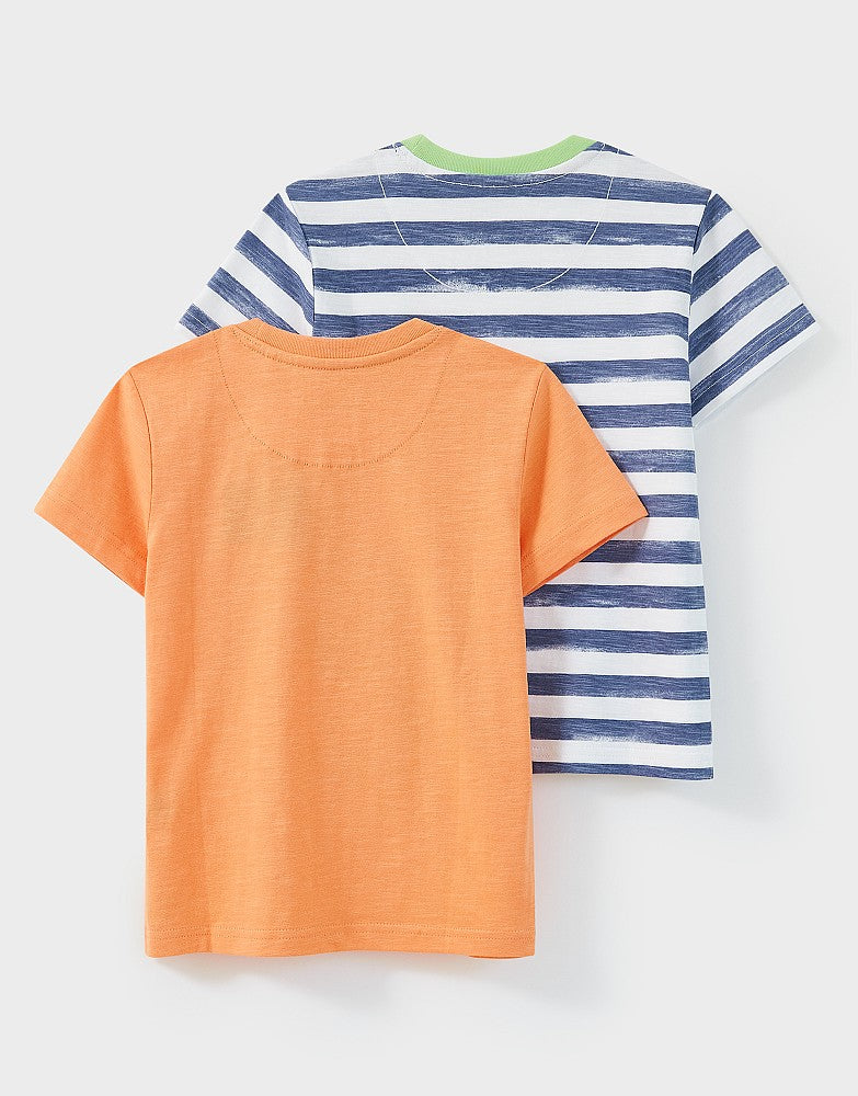 Crew Clothing Boys 2-Pack Whale & Stripe T-Shirts