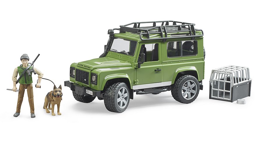 Bruder Land Rover Defender with Forester & Dog