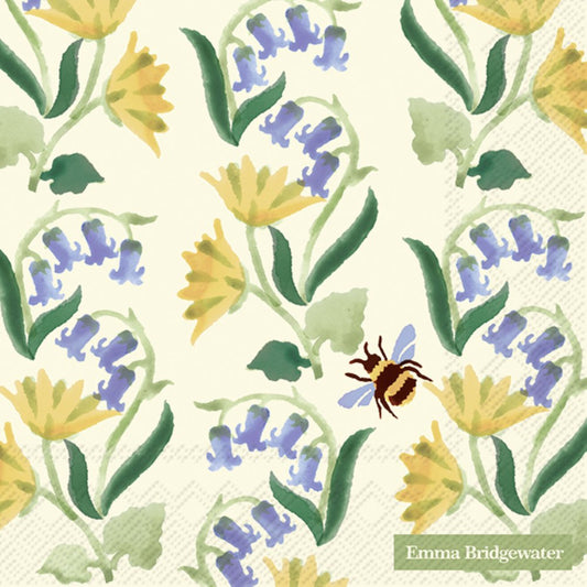 Emma Bridgewater Bluebell and Celandine Cream Cocktail Napkins