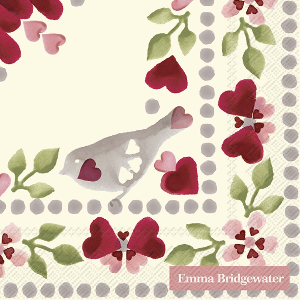 Emma Bridgewater Love Birds Cream Cocktail Napkins