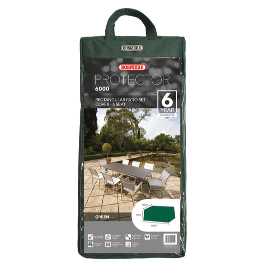 Bosmere Protector 6000 Rectangular Patio Set Cover 6 Seat Dark Green