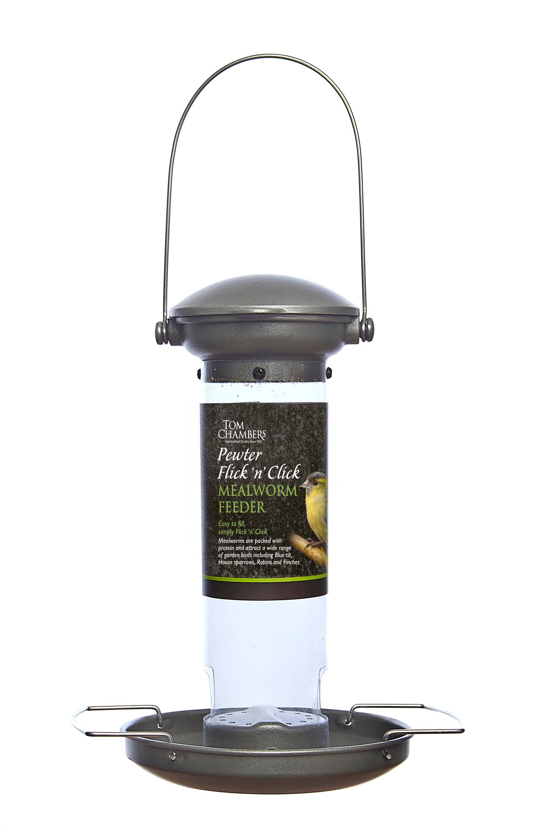 Tom Chambers Pewter Flick ‘n’ Click Mealworm Feeder