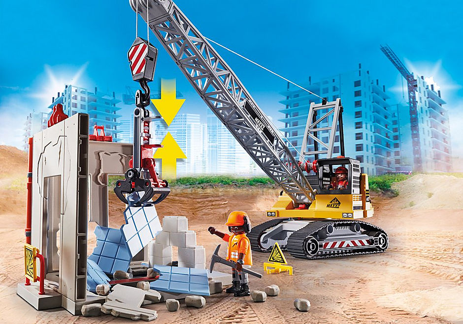 Playmobil City Action Cable Excavator with Building Section