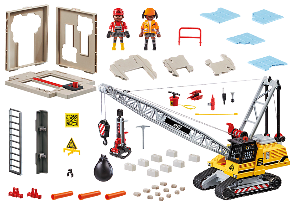 Playmobil City Action Cable Excavator with Building Section